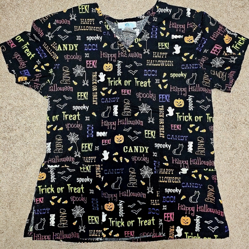 SB Scrubs Womens Halloween Scrub Top